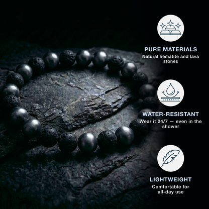 Hematite & Lava Stone Bracelet