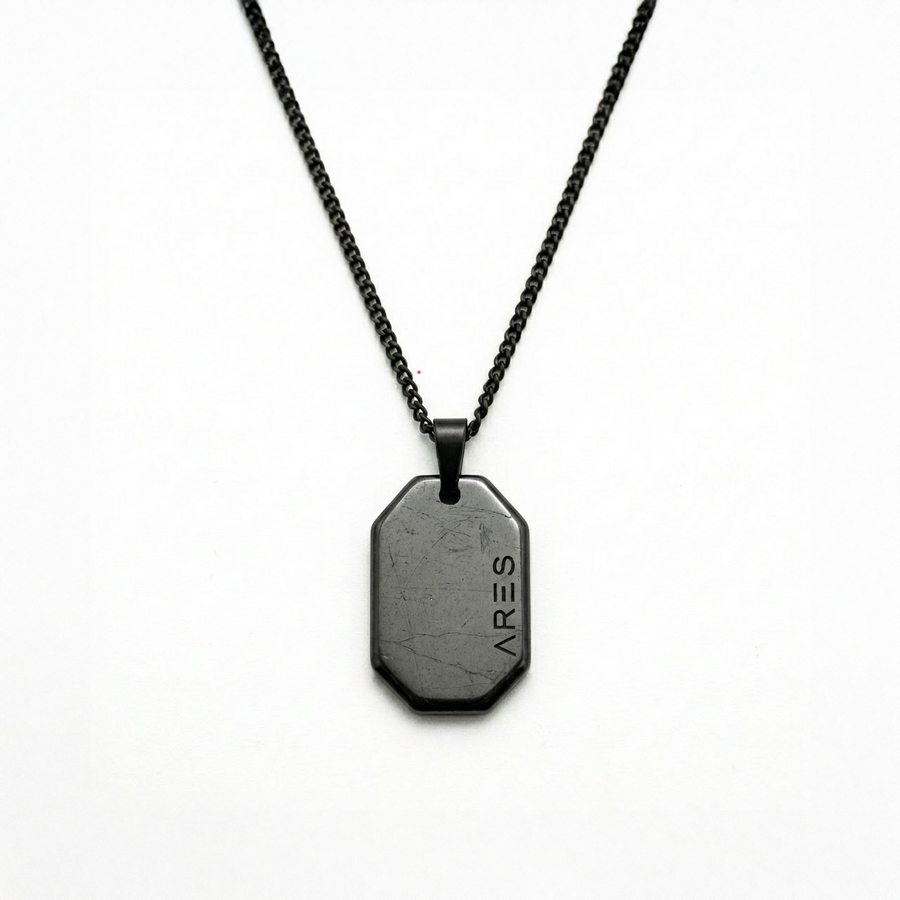 Hematite Dog Tag Necklace