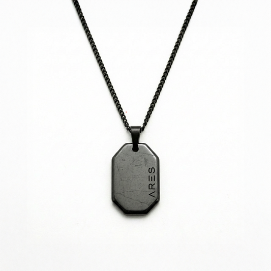 Hematite Dog Tag Necklace