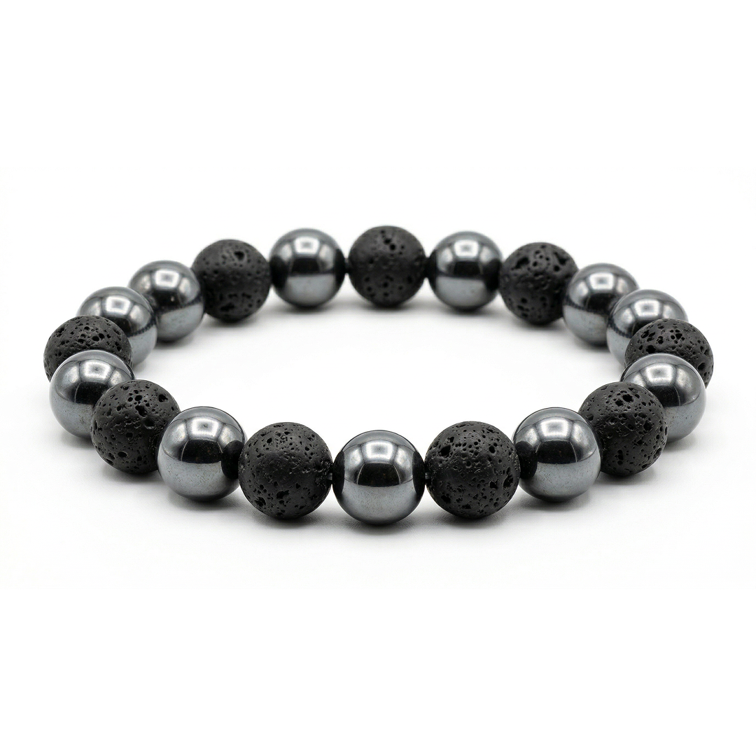 Hematite & Lava Stone Bracelet