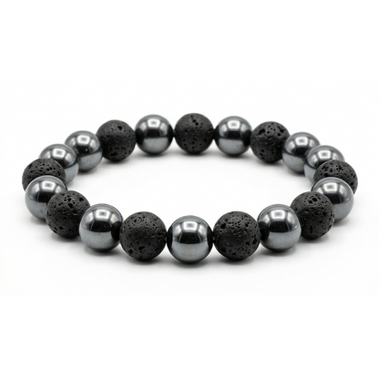 Hematite & Lava Stone Bracelet
