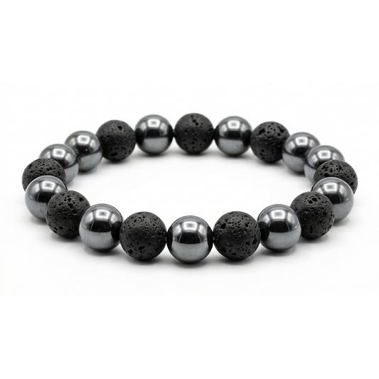 Hematite & Lava Stone Bracelet